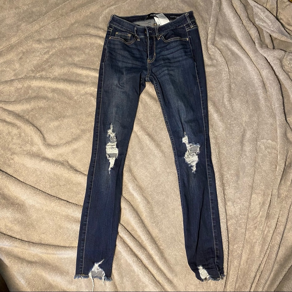 Hollister dark wash ripped jeans